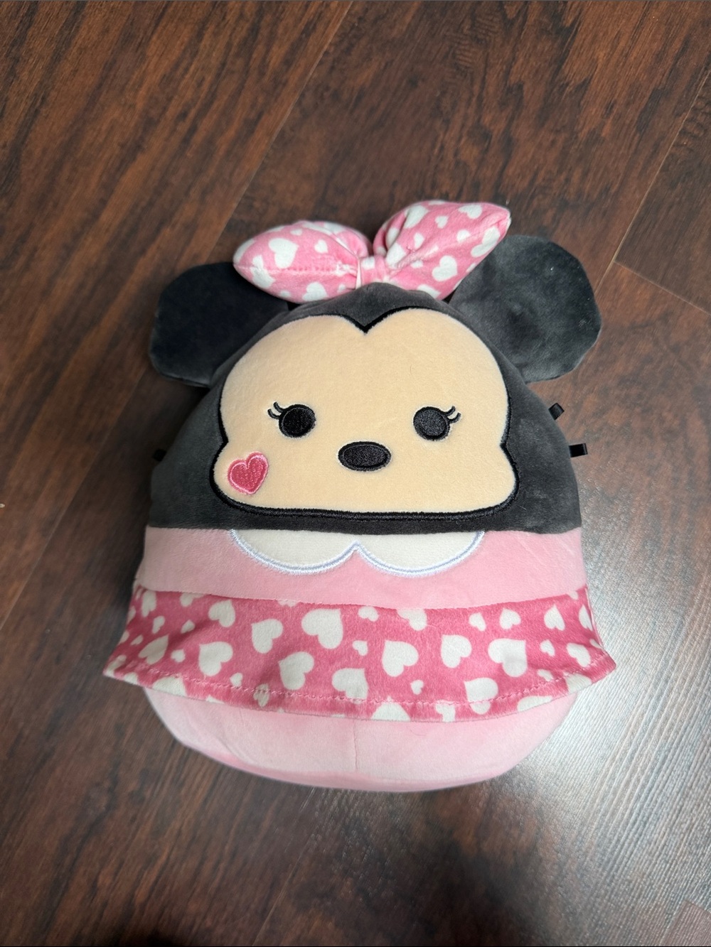 Squishmallows Minnie Mouse Pink Black Cream Heart Bow Plush